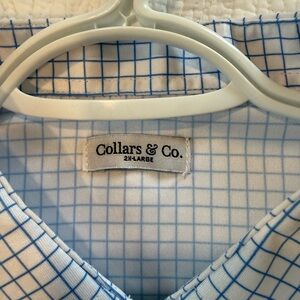 Collars & Co Blue Checkered Men's Polo Shirt